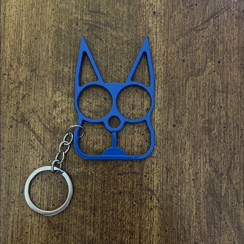 Blue Cat-Shaped Self Defense Keychain-5 Available in Blue